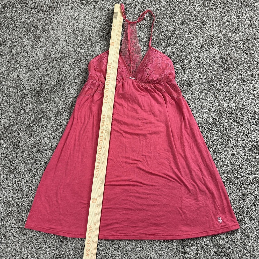 VTG Victoria's Secret Lingerie Small Pink Lace Halter Babydoll Slip Y2K Coquette - Picture 5 of 14